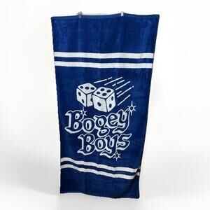 Bogey Boys Dice Beach Towel Blue & White Striped 100% Cotton USA Made Retro